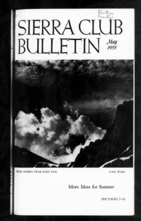 Sierra Club Bulletin 1953 Vol 38 No 5 May cover